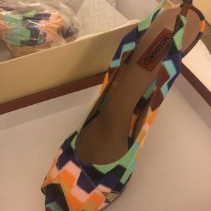 Missoni Peep-Toe Slingback bright multicolor